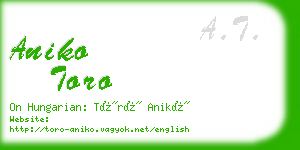 aniko toro business card